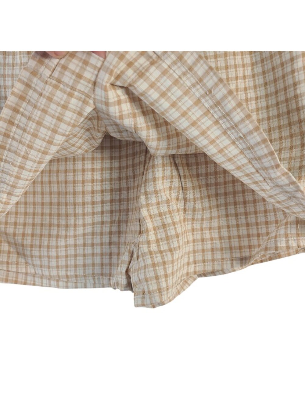 NEW Rhythm London Check Skort Beige Natural Plaid Women's Size 4 - Picture 3 of 6